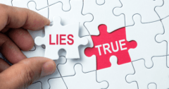 lies and truth on puzzle pieces