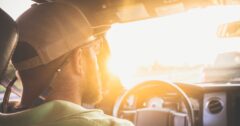 sun glare in driver's face