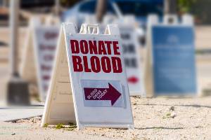 sandwich board sign for blood donation