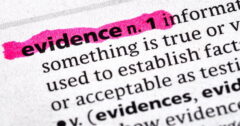 evidence definition in a book