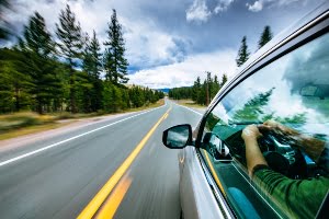 driver speeding on the road