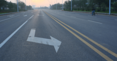 daytime shot of left turn lane