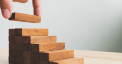 stack of wooden blocks in steps