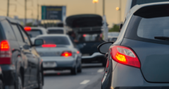 vehicle taillights on highway