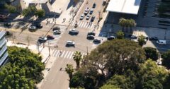 overhead shot during daytime of intersection