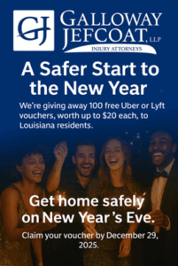 Stay Safe This New Year’s with Galloway Jefcoat’s Free Ride Campaign